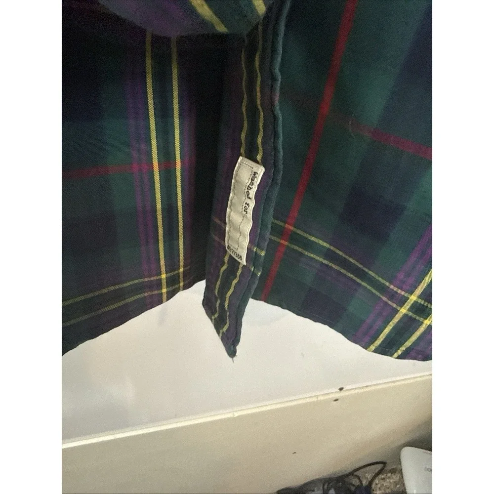 J Crew Green Plaid Dress Shirt Plaid Long Sleeve Button Up Men's Sz M Cotton